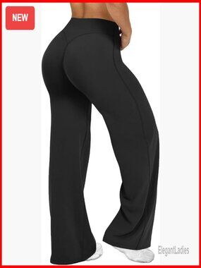 High Waist Wide Leg Yoga Pants Stretch Booty Lifting Sweatpants